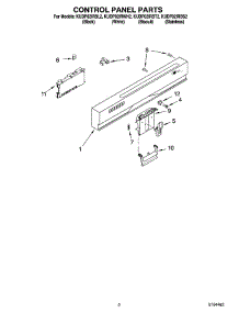 02 - Control Panel Parts parts for Kitchenaid Dishwasher KUDP02IRWH2 from AppliancePartsPros.com