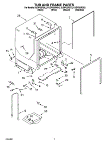 07 - Tub And Frame Parts parts for Kitchenaid Dishwasher KUDP02IRBS2 from AppliancePartsPros.com