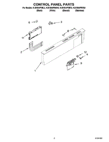 02 - Control Panel Parts parts for Kitchenaid Dishwasher KUDS03FSBT2 from AppliancePartsPros.com