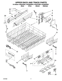 09 - Upper Rack And Track Parts parts for Kitchenaid Dishwasher KUDS03FSBT2 from AppliancePartsPros.com