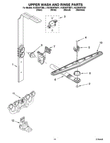 11 - Upper Wash And Rinse Parts parts for Kitchenaid Dishwasher KUDS03FSBT1 from AppliancePartsPros.com