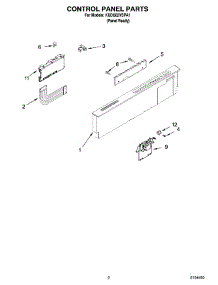 02 - Control Panel Parts parts for Kitchenaid Dishwasher KUDU02VSPA1 from AppliancePartsPros.com