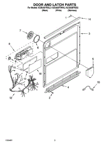 03 - Door And Latch Parts parts for Kitchenaid Dishwasher KUDU02FRWH2 from AppliancePartsPros.com