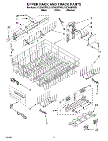 09 - Upper Rack And Track Parts parts for Kitchenaid Dishwasher KUDU02FRSS2 from AppliancePartsPros.com