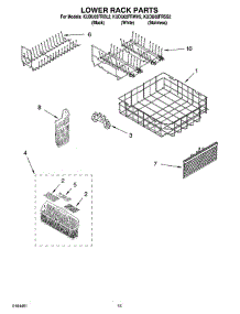 12 - Lower Rack Parts, Optional Parts (Not Included) parts for Kitchenaid Dishwasher KUDU02FRWH2 from AppliancePartsPros.com