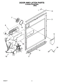 03 - Door And Latch Parts parts for Kitchenaid Dishwasher KUDJ02CRBS2 from AppliancePartsPros.com