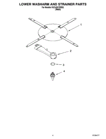 04 - Lower Washarm And Strainer Parts parts for Kitchenaid Dishwasher KUDJ02CRBS2 from AppliancePartsPros.com