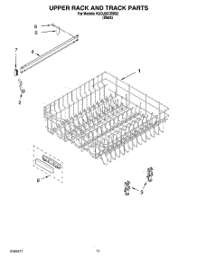 09 - Upper Rack And Track Parts parts for Kitchenaid Dishwasher KUDJ02CRBS2 from AppliancePartsPros.com
