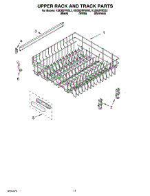 09 - Upper Rack And Track Parts parts for Kitchenaid Dishwasher KUDI02FRWH2 from AppliancePartsPros.com