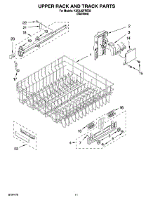 09 - Upper Rack And Track Parts parts for Kitchenaid Dishwasher KUDL02FRSS2 from AppliancePartsPros.com