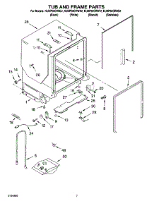 07 - Tub And Frame Parts parts for Kitchenaid Dishwasher KUDP02CRBL2 from AppliancePartsPros.com
