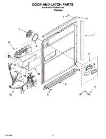 03 - Door And Latch Parts parts for Kitchenaid Dishwasher KUDS02ISSS2 from AppliancePartsPros.com