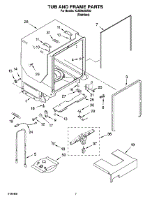 07 - Tub And Frame Parts parts for Kitchenaid Dishwasher KUDS02ISSS2 from AppliancePartsPros.com