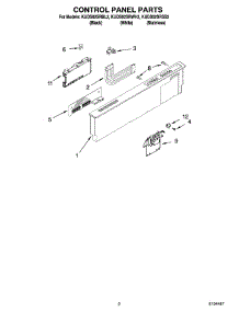 02 - Control Panel Parts parts for Kitchenaid Dishwasher KUDS02SRWH2 from AppliancePartsPros.com