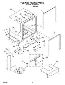 07 - Tub And Frame Parts parts for Kitchenaid Dishwasher KUDS02ISSS1 from AppliancePartsPros.com
