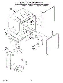 07 - Tub And Frame Parts parts for Kitchenaid Dishwasher KUDI02IRWH2 from AppliancePartsPros.com