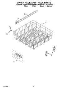 09 - Upper Rack And Track Parts parts for Kitchenaid Dishwasher KUDI02IRWH2 from AppliancePartsPros.com