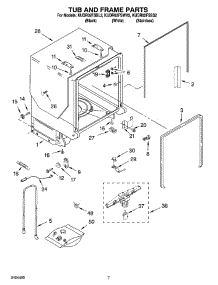 07 - Tub And Frame Parts parts for Kitchenaid Dishwasher KUDR02FSSS2 from AppliancePartsPros.com