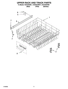 09 - Upper Rack And Track Parts parts for Kitchenaid Dishwasher KUDK02CRBL1 from AppliancePartsPros.com