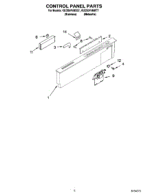 02 - Control Panel Parts parts for Kitchenaid Dishwasher KUDS01VMSS7 from AppliancePartsPros.com