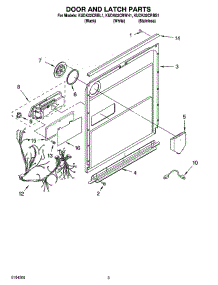 03 - Door And Latch Parts parts for Kitchenaid Dishwasher KUDK02CRWH1 from AppliancePartsPros.com