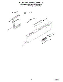 02 - Control Panel Parts parts for Kitchenaid Dishwasher KUDU02VRMT1 from AppliancePartsPros.com