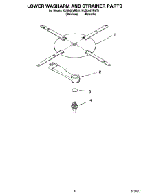 04 - Lower Washarm And Strainer Parts parts for Kitchenaid Dishwasher KUDU02VRMT1 from AppliancePartsPros.com
