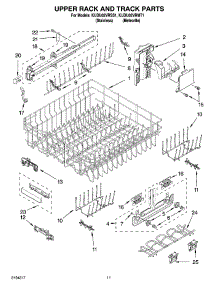 09 - Upper Rack And Track Parts parts for Kitchenaid Dishwasher KUDU02VRSS1 from AppliancePartsPros.com