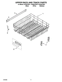 09 - Upper Rack And Track Parts parts for Kitchenaid Dishwasher KUDI02FRWH1 from AppliancePartsPros.com