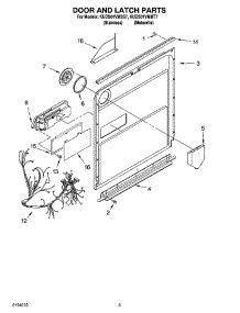 03 - Door And Latch Parts parts for Kitchenaid Dishwasher KUDS01VMMT7 from AppliancePartsPros.com