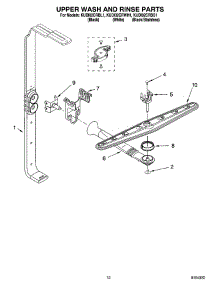 10 - Upper Wash And Rinse Parts parts for Kitchenaid Dishwasher KUDI02CRWH1 from AppliancePartsPros.com