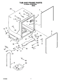 07 - Tub And Frame Parts parts for Kitchenaid Dishwasher KUDJ02CRBS1 from AppliancePartsPros.com