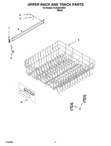 09 - Upper Rack And Track Parts parts for Kitchenaid Dishwasher KUDJ02CRBS1 from AppliancePartsPros.com