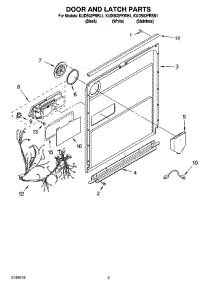 03 - Door And Latch Parts parts for Kitchenaid Dishwasher KUDS02FRWH1 from AppliancePartsPros.com