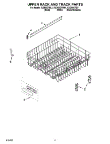 09 - Upper Rack And Track Parts parts for Kitchenaid Dishwasher KUDI02CRBS1 from AppliancePartsPros.com