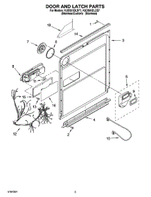 03 - Door And Latch Parts parts for Kitchenaid Dishwasher KUDS01DLSS7 from AppliancePartsPros.com