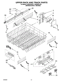 09 - Upper Rack And Track Parts parts for Kitchenaid Dishwasher KUDS01DLSS7 from AppliancePartsPros.com