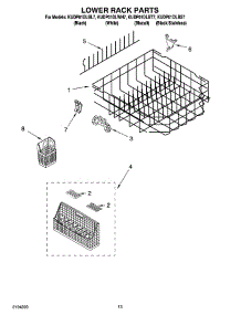 10 - Lower Rack Parts parts for Kitchenaid Dishwasher KUDP01DLBS7 from AppliancePartsPros.com