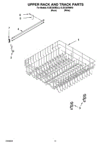 09 - Upper Rack And Track Parts parts for Kitchenaid Dishwasher KUDC02IRWH0 from AppliancePartsPros.com