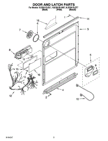 03 - Door And Latch Parts parts for Kitchenaid Dishwasher KUDS01DLBT7 from AppliancePartsPros.com
