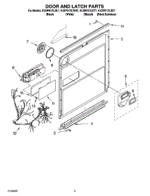 03 - Door And Latch Parts parts for Kitchenaid Dishwasher KUDP01DLBL7 from AppliancePartsPros.com