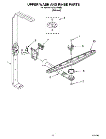 10 - Upper Wash And Rinse Parts parts for Kitchenaid Dishwasher KUDL02IRBS0 from AppliancePartsPros.com