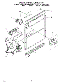 03 - Door And Latch Parts parts for Kitchenaid Dishwasher KUDP01ILBS7 from AppliancePartsPros.com