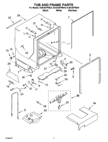 07 - Tub And Frame Parts parts for Kitchenaid Dishwasher KUDU02FRBL0 from AppliancePartsPros.com