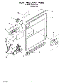 03 - Door And Latch Parts parts for Kitchenaid Dishwasher KUDI01DLSS6 from AppliancePartsPros.com