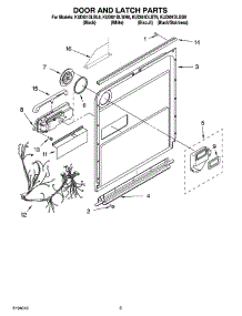 03 - Door And Latch Parts parts for Kitchenaid Dishwasher KUDI01DLBS6 from AppliancePartsPros.com