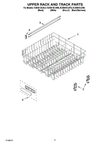 09 - Upper Rack And Track Parts parts for Kitchenaid Dishwasher KUDI01DLBS6 from AppliancePartsPros.com