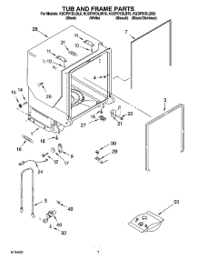 07 - Tub And Frame Parts parts for Kitchenaid Dishwasher KUDP01DLWH6 from AppliancePartsPros.com