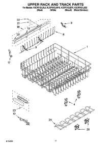 09 - Upper Rack And Track Parts parts for Kitchenaid Dishwasher KUDP01DLBL6 from AppliancePartsPros.com