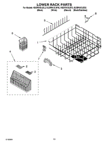 10 - Lower Rack Parts parts for Kitchenaid Dishwasher KUDP01DLBT5 from AppliancePartsPros.com